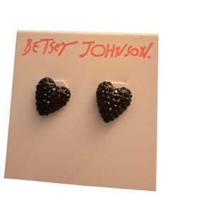 Brand new black heart Betsey Johnson earrings